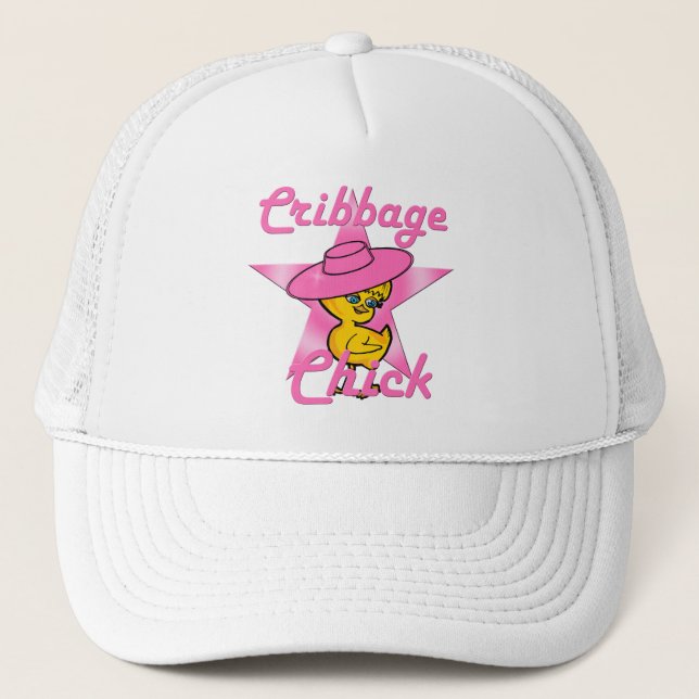 Cribbage Chick #8 Trucker Hat (Front)