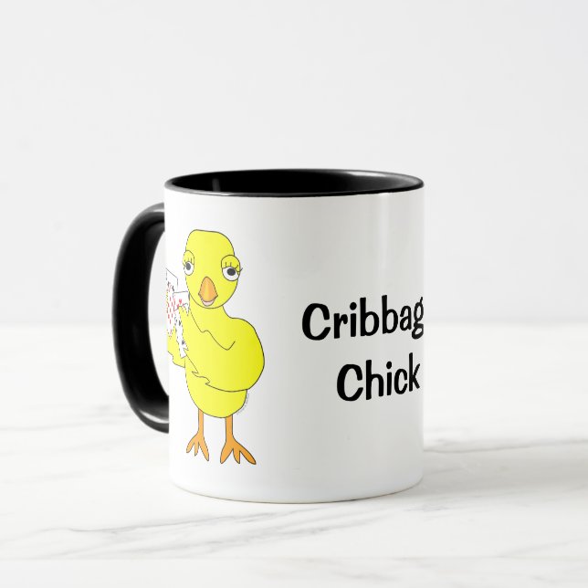 Cribbage Chick Mug (Front Left)