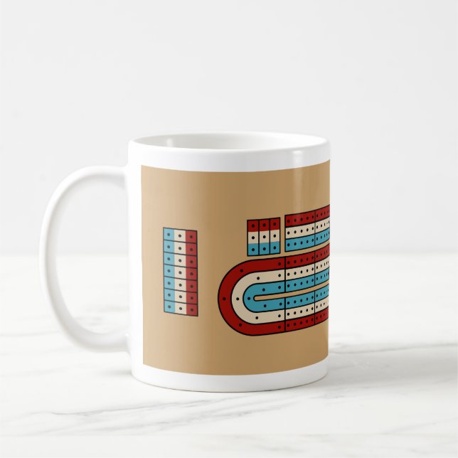 Cribbage Game Board Coffee Mug (Left)