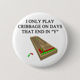 cribbage game player 6 cm round badge