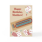 Cribbage Game Themed Custom Message Birthday