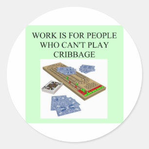 cribbage players classic round sticker