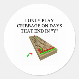 cribbage players classic round sticker