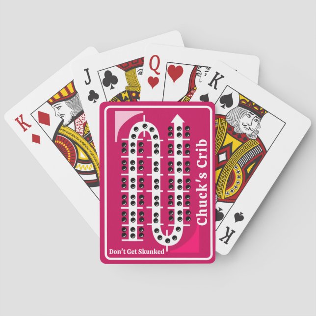 Cribbage Playing Cards Personalized Pink (Back)