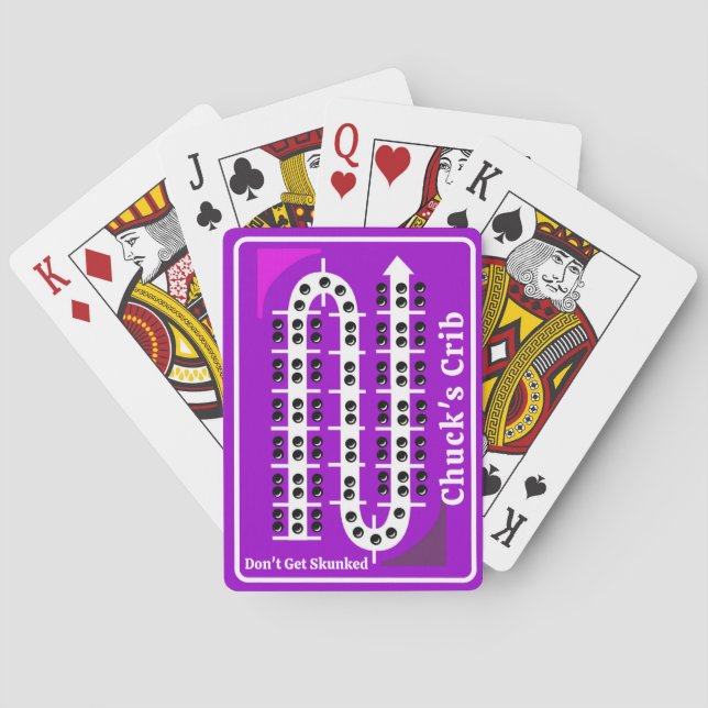 Cribbage Playing Cards Personalized Purple