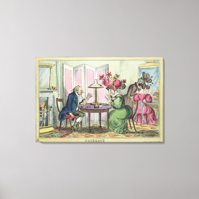 Cribbage, published by Thomas McLean, London (colo Canvas Print (Front)