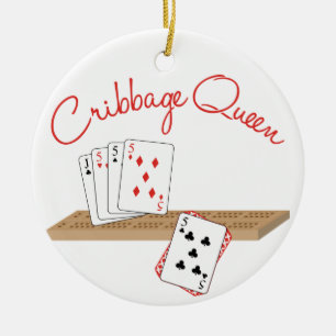 Cribbage Queen Ceramic Tree Decoration