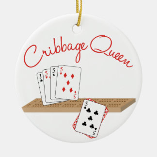 Cribbage Queen Ceramic Tree Decoration