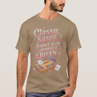Cribbage Queen Skunked Peg Card Game Board Game Cr T-Shirt