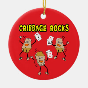 Cribbage Rocks Ceramic Tree Decoration