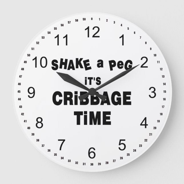 Cribbage Time Large Clock (Front)