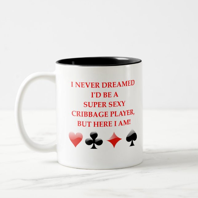 CRIBBAGE Two-Tone COFFEE MUG (Left)