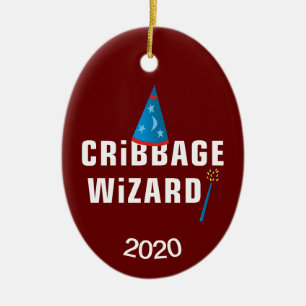Cribbage Wizard Ceramic Tree Decoration