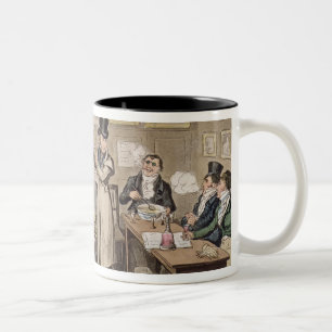 Cribb's Parlour: Tom introducing Jerry and Logic t Two-Tone Coffee Mug