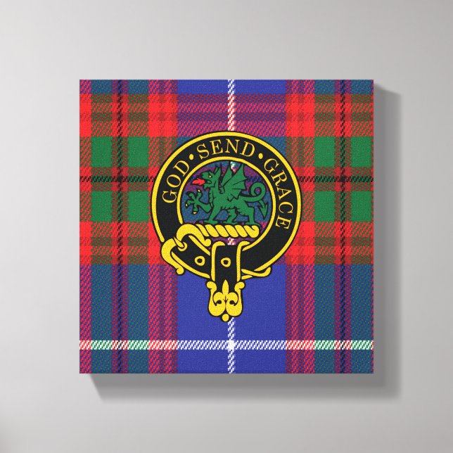 Crichton Scottish Crest and Tartan Canvas print (Front)