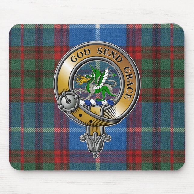 Crichton Tartan & Badge Mouse Mat (Front)