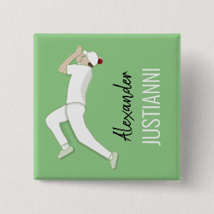 Cricket 15 Cm Square Badge
