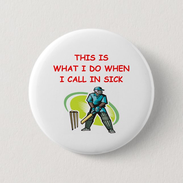 cricket 6 cm round badge (Front)