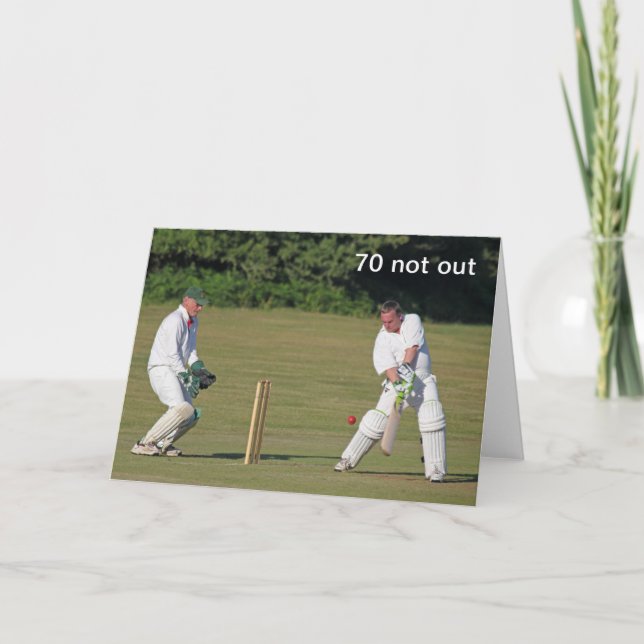 Cricket 70th birthday card (Front)