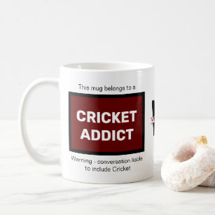 Cricket Addict Add Your Name Monogram Initial Coffee Mug