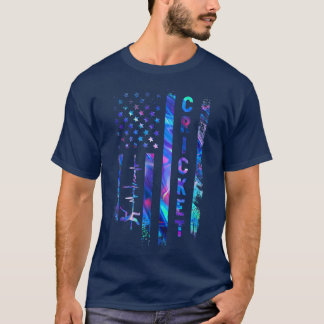 Cricket American Flag Colour T-Shirt