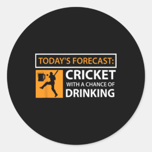 Cricket And Beer Funny Drinking Cricket Fan Gift  Classic Round Sticker