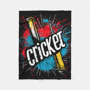 Cricket And Pion For Field Sport With Catch Spin A Fleece Blanket