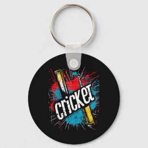 Cricket And Pion For Field Sport With Catch Spin A Key Ring