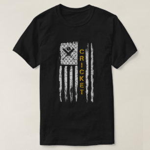 Cricket Apparel US Flag Cricket Player American T-Shirt