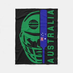 Cricket Australia Fan Helmet Ll And T Design  Fleece Blanket