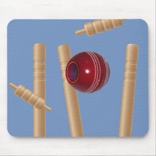Cricket Ball And Stumps, Mouse Mat