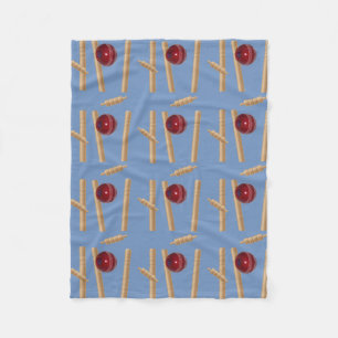 Cricket Ball And Stumps, Small, Fleece Blanket