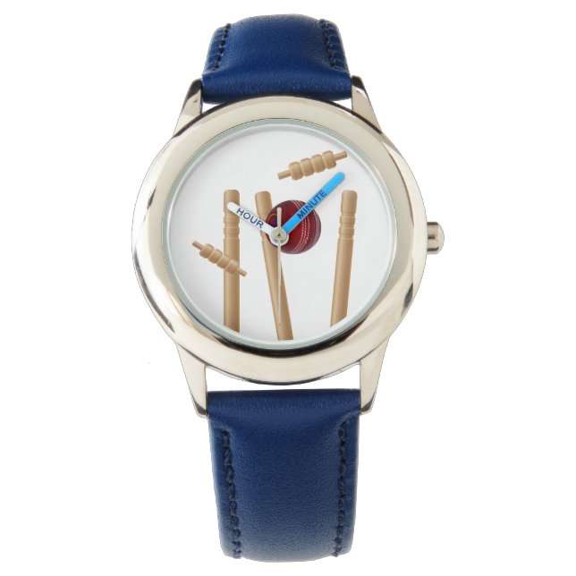 Cricket Ball Hitting Stumps, Watch (Front)