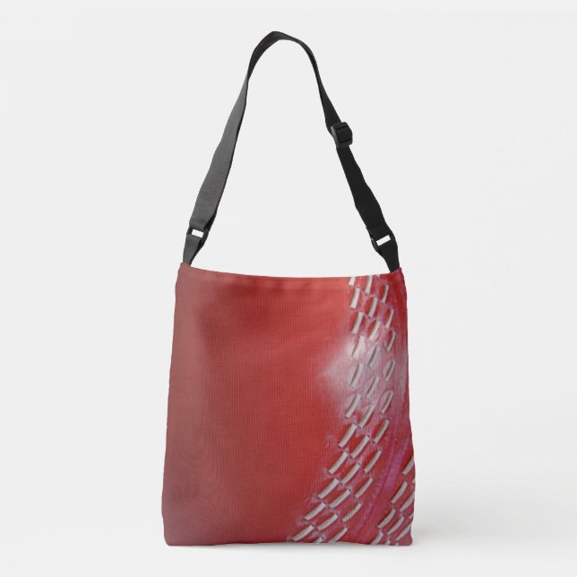 Cricket Ball Red Customise Crossbody Bag (Back)
