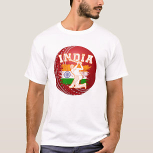 Cricket Ball Red Customise Indian Cricket Player T-Shirt
