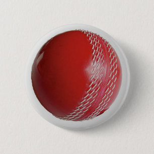 Cricket Ball Red Customise With Your Name 6 Cm Round Badge