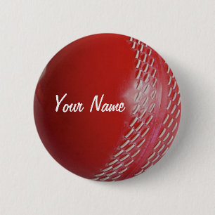 Cricket Ball Red Customise With Your Name 6 Cm Round Badge