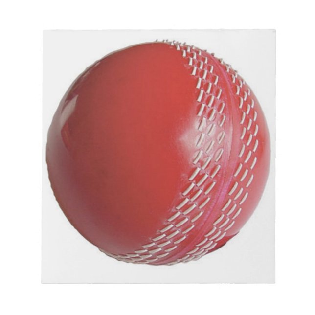 Cricket Ball Red Customise With Your Name Notepad (Front)