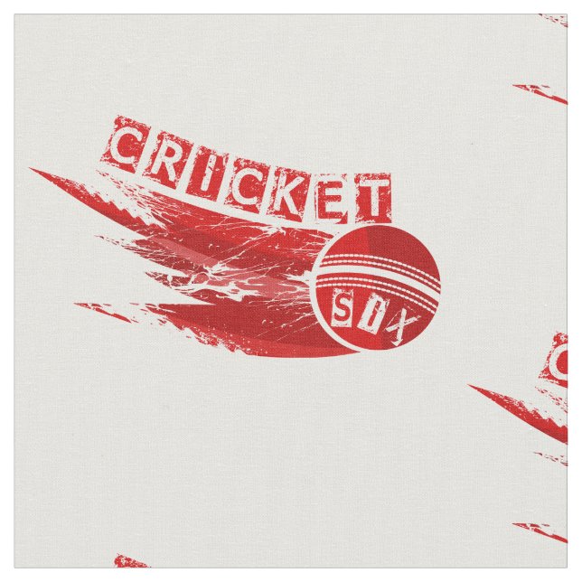 Cricket Ball Sixer Fabric (Close Up)