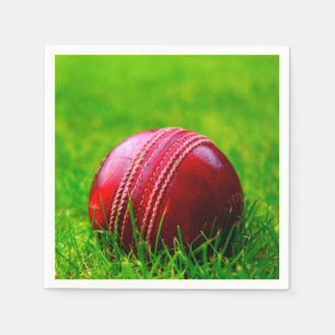 Cricket Ball Sport Personalise it With Text Napkin