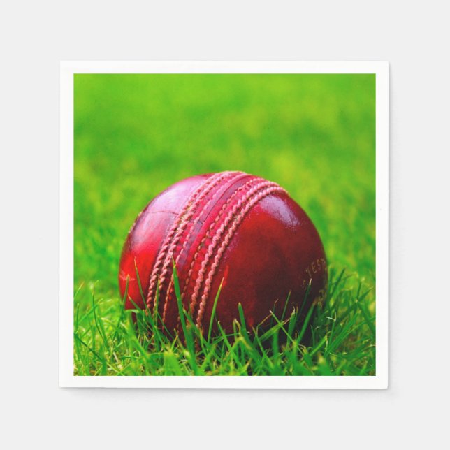 Cricket Ball Sport Personalise it With Text Napkin (Front)
