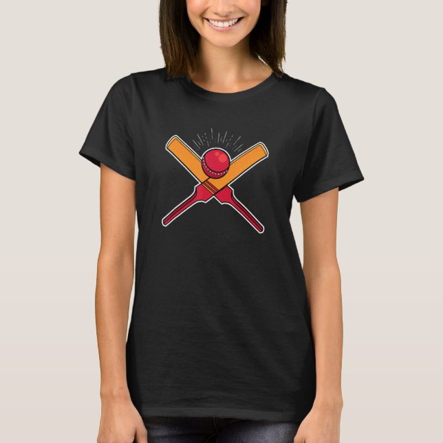 Cricket Bat And Ball  American Sports Indoor Activ T-Shirt (Front)