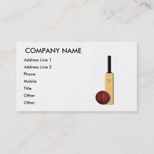 Cricket Bat and Ball Business Card
