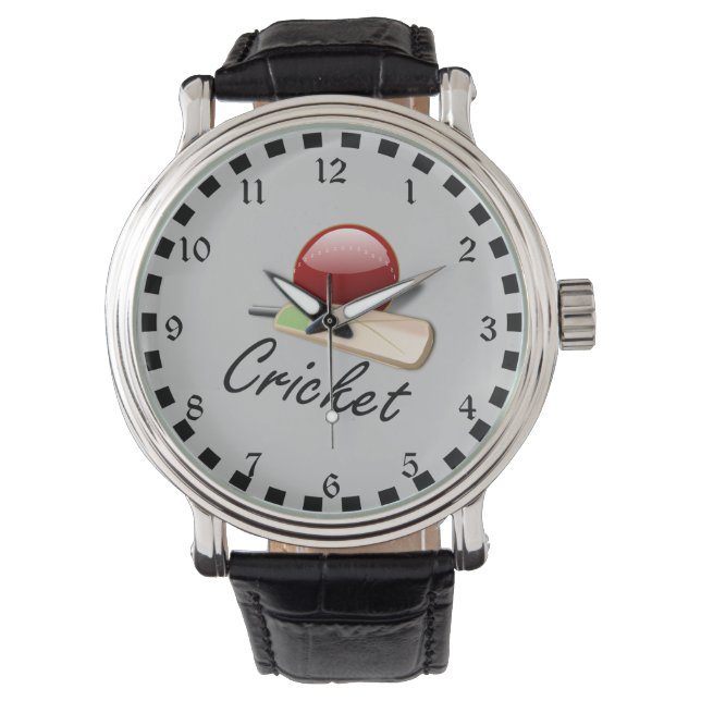 Cricket bat and ball, popular design watch (Front)
