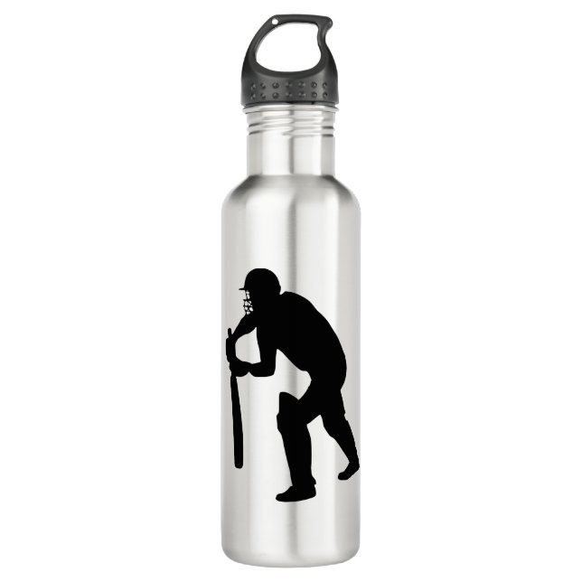 cricket batman, player silhouette 710 ml water bottle (Front)