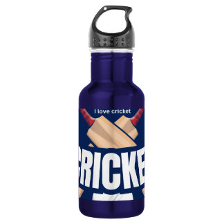 Cricket Bats with ball and written text 532 Ml Water Bottle
