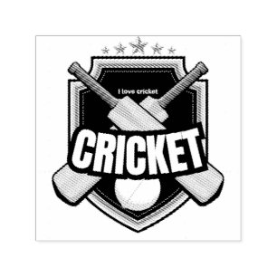 Cricket Bats with ball and written text  Self-inking Stamp