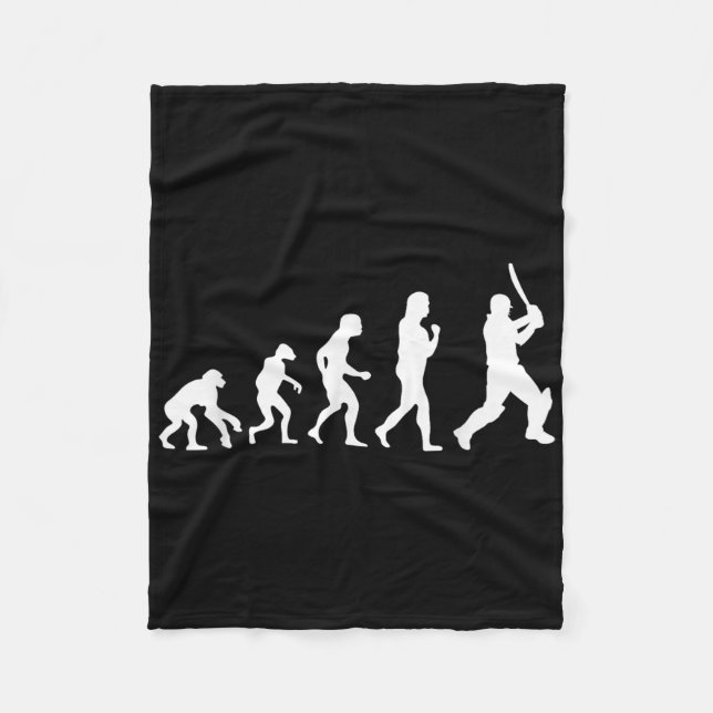 Cricket Batsman Evolution For Cricketer Players Fu Fleece Blanket (Front)
