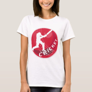 cricket batsman silhouette batting ball T-Shirt