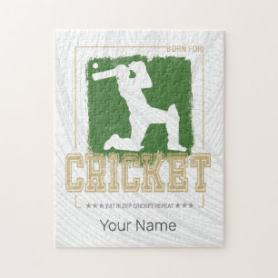Cricket Batsman Vintage Pitcher Player Coach Jigsaw Puzzle